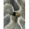 Gold Plated Green CZ Ring Size 9