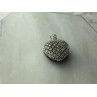925 Sterling Silver White & Black Spinel Heart Pendant