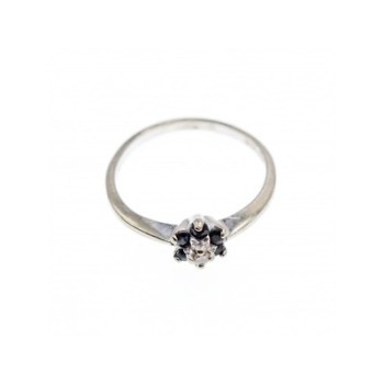 10K WHITE GOLD SAPPHIRES & DIAMOND 