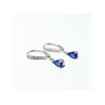 925 Sterling Silver Sapphire & CZ Earrings