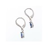 925 Sterling Silver Sapphire & CZ Earrings