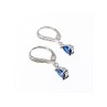 925 Sterling Silver Sapphire & CZ Earrings