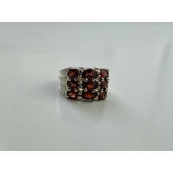 925 Sterling Silver Almandine Ring Size 8