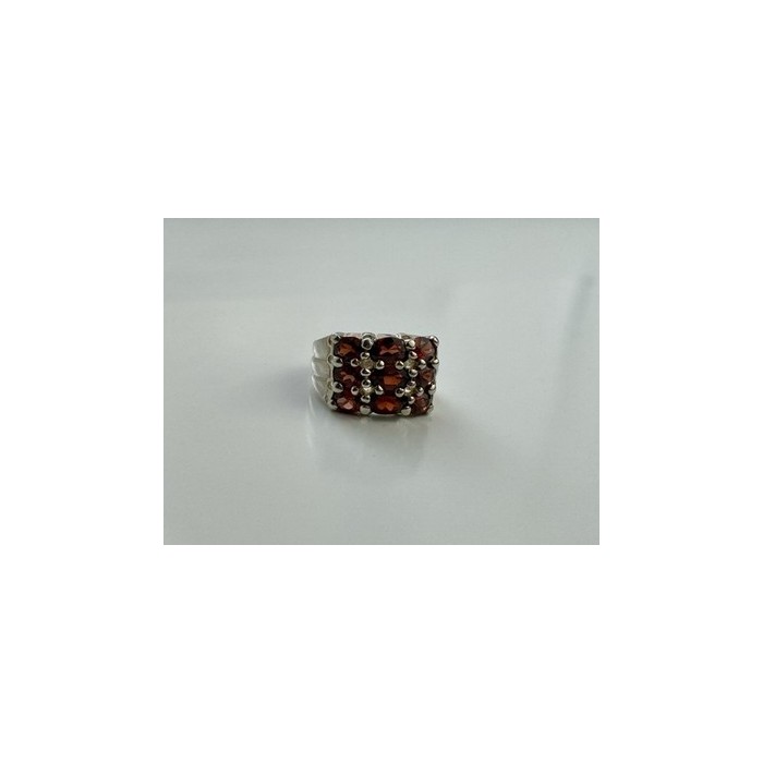 925 Sterling Silver Almandine Ring Size 8