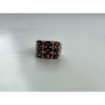 925 Sterling Silver Almandine Ring Size 8