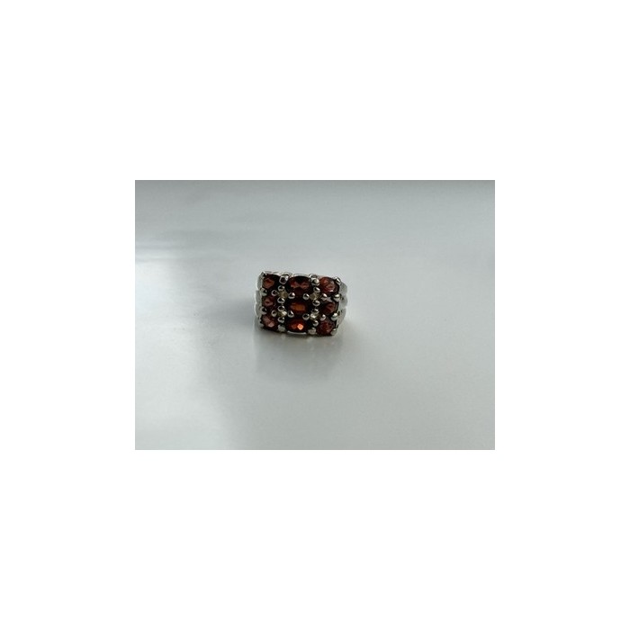 925 Sterling Silver Almandine Ring Size 8