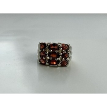 925 Sterling Silver Almandine Ring Size 8