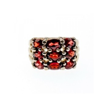 925 Sterling Silver Almandine Ring Size 8