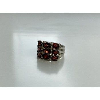 925 Sterling Silver Almandine Ring Size 8