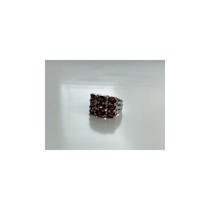925 Sterling Silver Almandine Ring Size 8