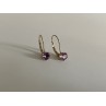 925 Sterling Silver Gold Plated Purple CZ Classic Earrings