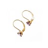 925 Sterling Silver Gold Plated Purple CZ Classic Earrings