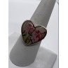 925 Sterling Silver Art Print Under Glass Cover Ring Size 8.5