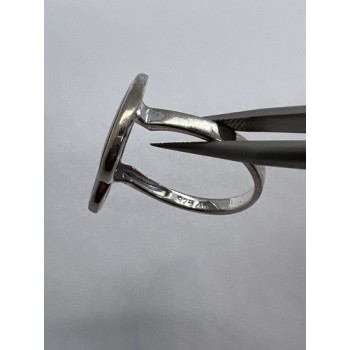 925 Sterling Silver Art Print Under Glass Cover Ring Size 8.5