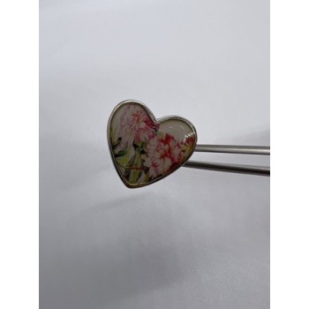 925 Sterling Silver Art Print Under Glass Cover Ring Size 8.5