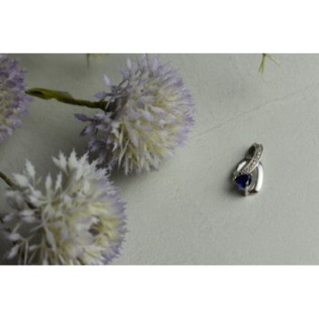 925 Sterling Silver London Blue Topaz Pendant
