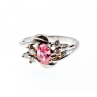 925 Sterling Silver Morganite & CZ Ring Size 6.5