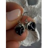 925 Sterling Silver Onyx Heart Dolphin Earrings Length 0.90 inch