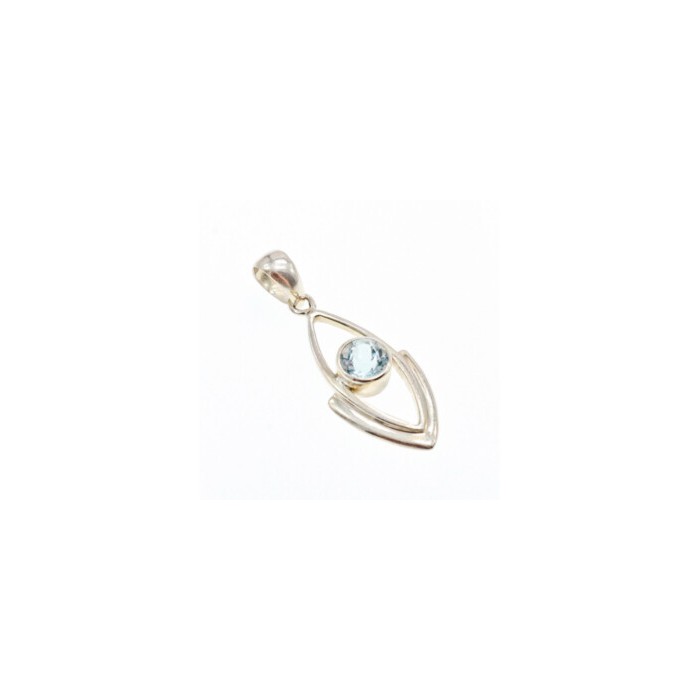 925 Sterling Silver Blue Spinel Pendant