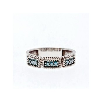 925 Sterling Silver Blue Spinel Ring Size 9