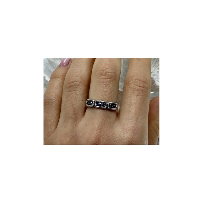 925 Sterling Silver Blue Spinel Ring Size 9