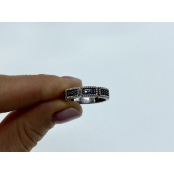 925 Sterling Silver Blue Spinel Ring Size 9