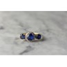10K YELLOW GOLD LONDON BLUE TOPAZ & DIAMONDS RING SIZE 6.5
