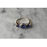 10K YELLOW GOLD LONDON BLUE TOPAZ & DIAMONDS RING SIZE 6.5