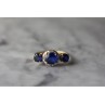 10K YELLOW GOLD LONDON BLUE TOPAZ & DIAMONDS RING SIZE 6.5