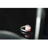 925 Sterling Silver Pink Agate Ring Size 6.5