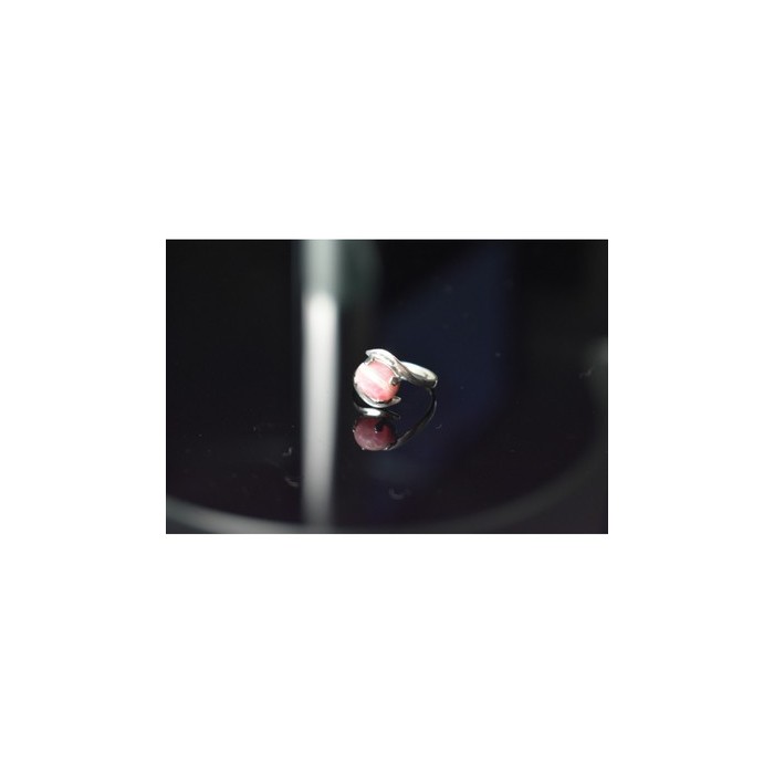 925 Sterling Silver Pink Agate Ring Size 6.5