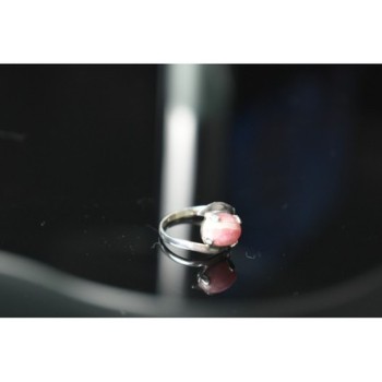 925 Sterling Silver Pink Agate Ring Size 6.5