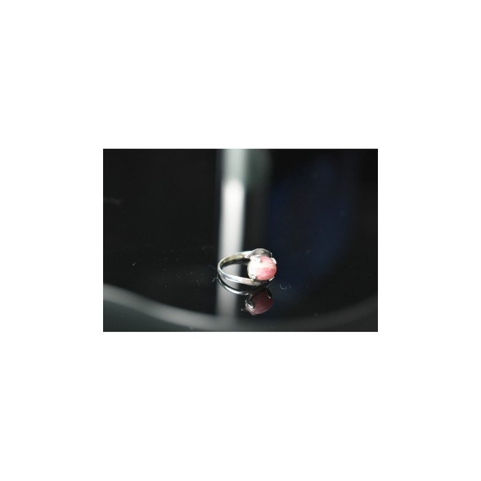 925 Sterling Silver Pink Agate Ring Size 6.5