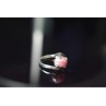 925 Sterling Silver Pink Agate Ring Size 6.5