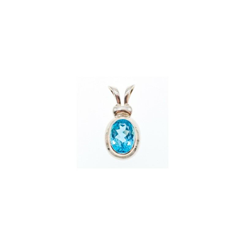 925 STERLING SILVER BLUE TOPAZ PENDANT