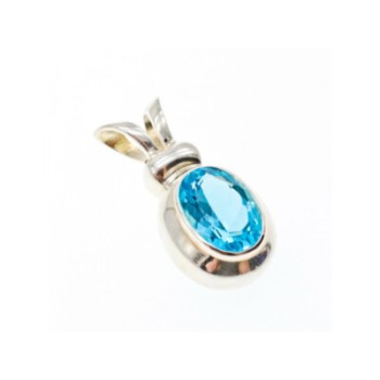 925 STERLING SILVER BLUE TOPAZ PENDANT