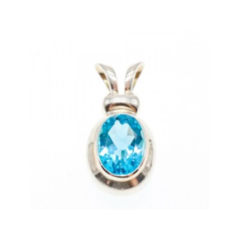 925 STERLING SILVER BLUE TOPAZ PENDANT