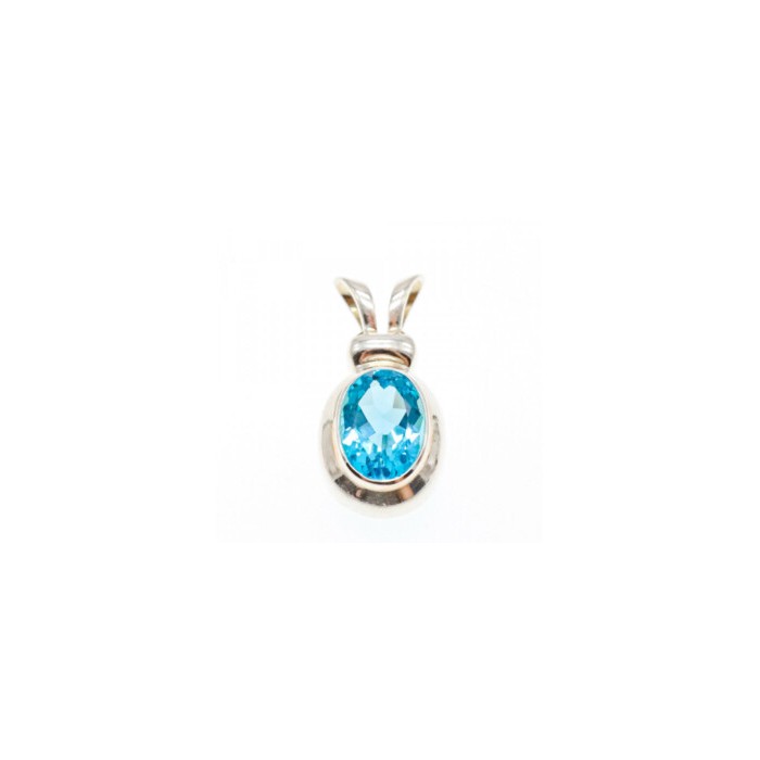 925 STERLING SILVER BLUE TOPAZ PENDANT