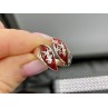 925 Sterling Siamese Silver Enamel Ring Size 5.5 (adjustable)