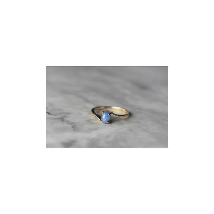 10K YELLOW GOLD STAR SAPPHIRE RING SIZE 5.5