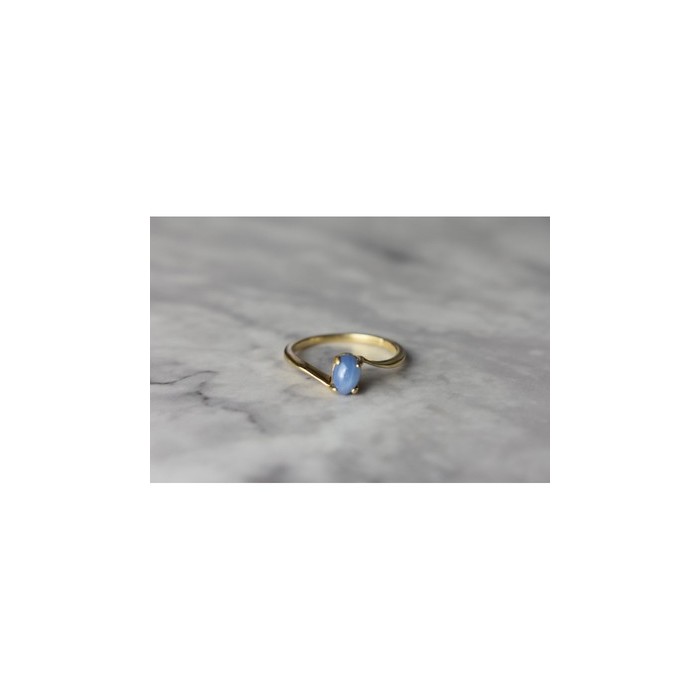 10K YELLOW GOLD STAR SAPPHIRE RING SIZE 5.5