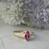 925 Sterling Silver Pink Spinel & CZ Ring Size 11