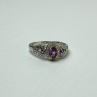 925 Sterling Silver Tourmalines Ring Size 8