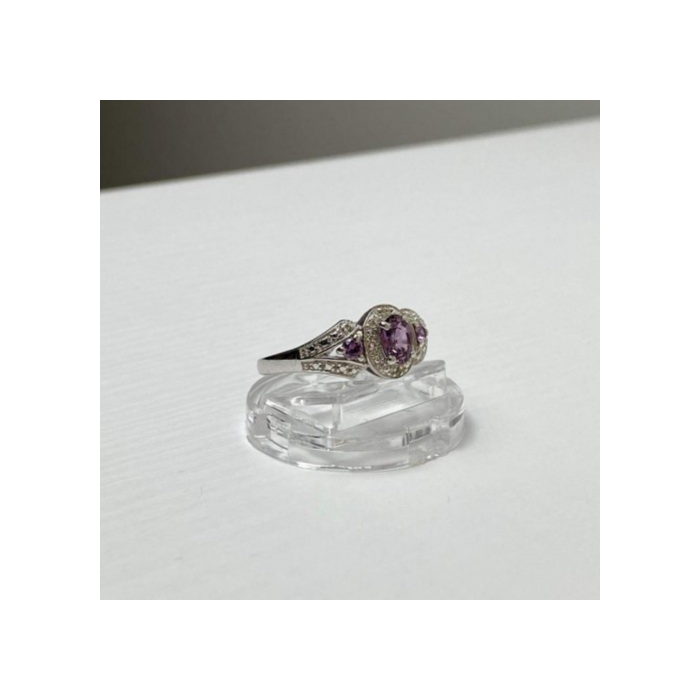 925 Sterling Silver Tourmalines Ring Size 8