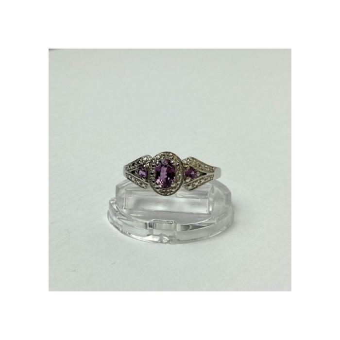 925 Sterling Silver Tourmalines Ring Size 8