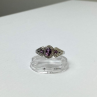925 Sterling Silver Tourmalines Ring Size 8