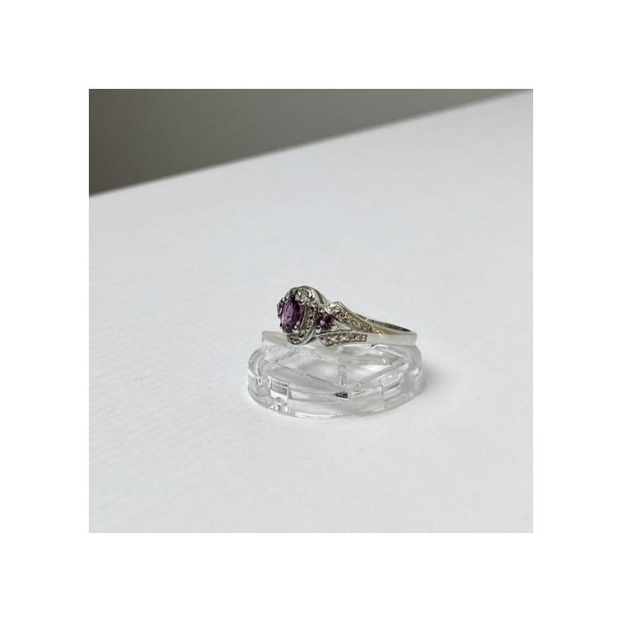 925 Sterling Silver Tourmalines Ring Size 8