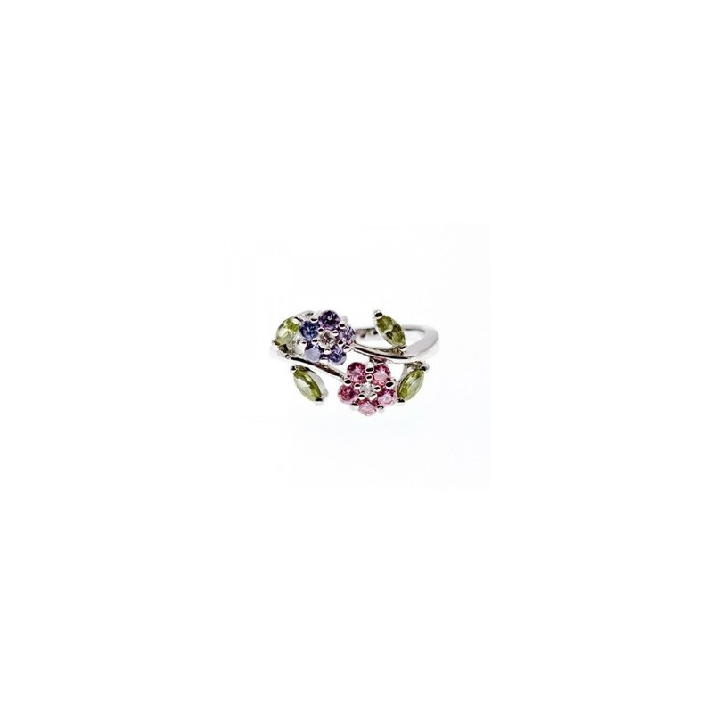 925 Sterling Silver Amethyst, Morganite, Peridot & CZ 
