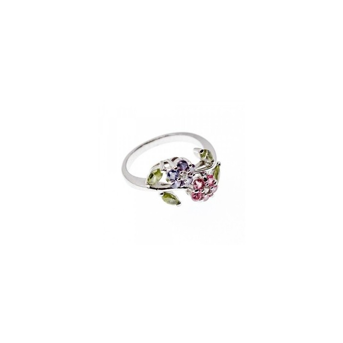 925 Sterling Silver Amethyst, Morganite, Peridot & CZ 