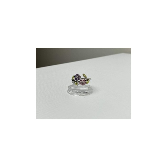 925 Sterling Silver Amethyst, Morganite, Peridot & CZ 